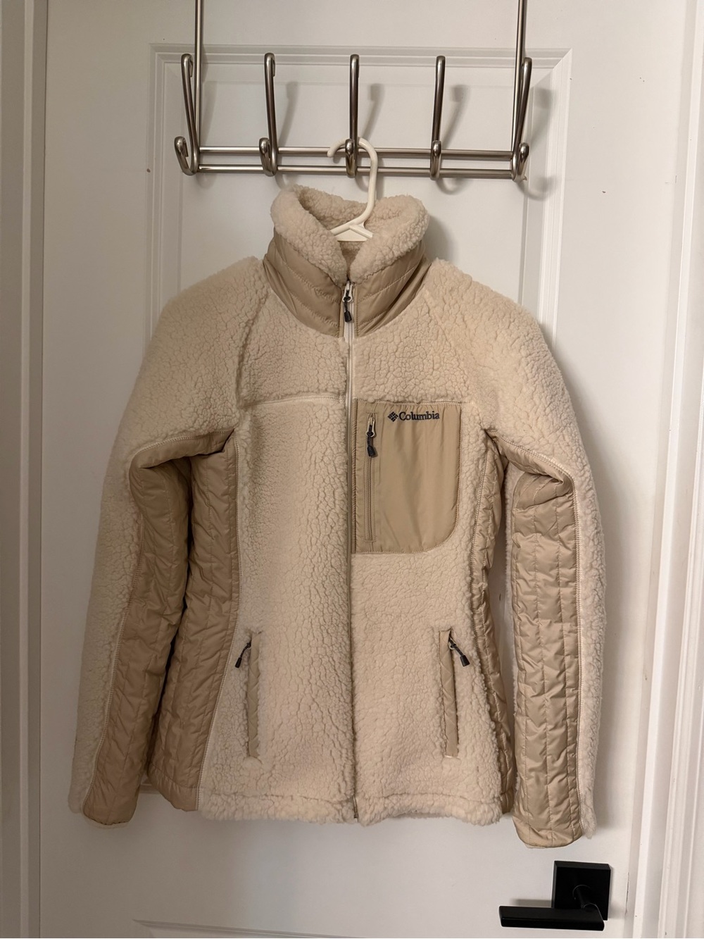 Columbia Women's Cream and Tan Sherpa Teddy Jacket